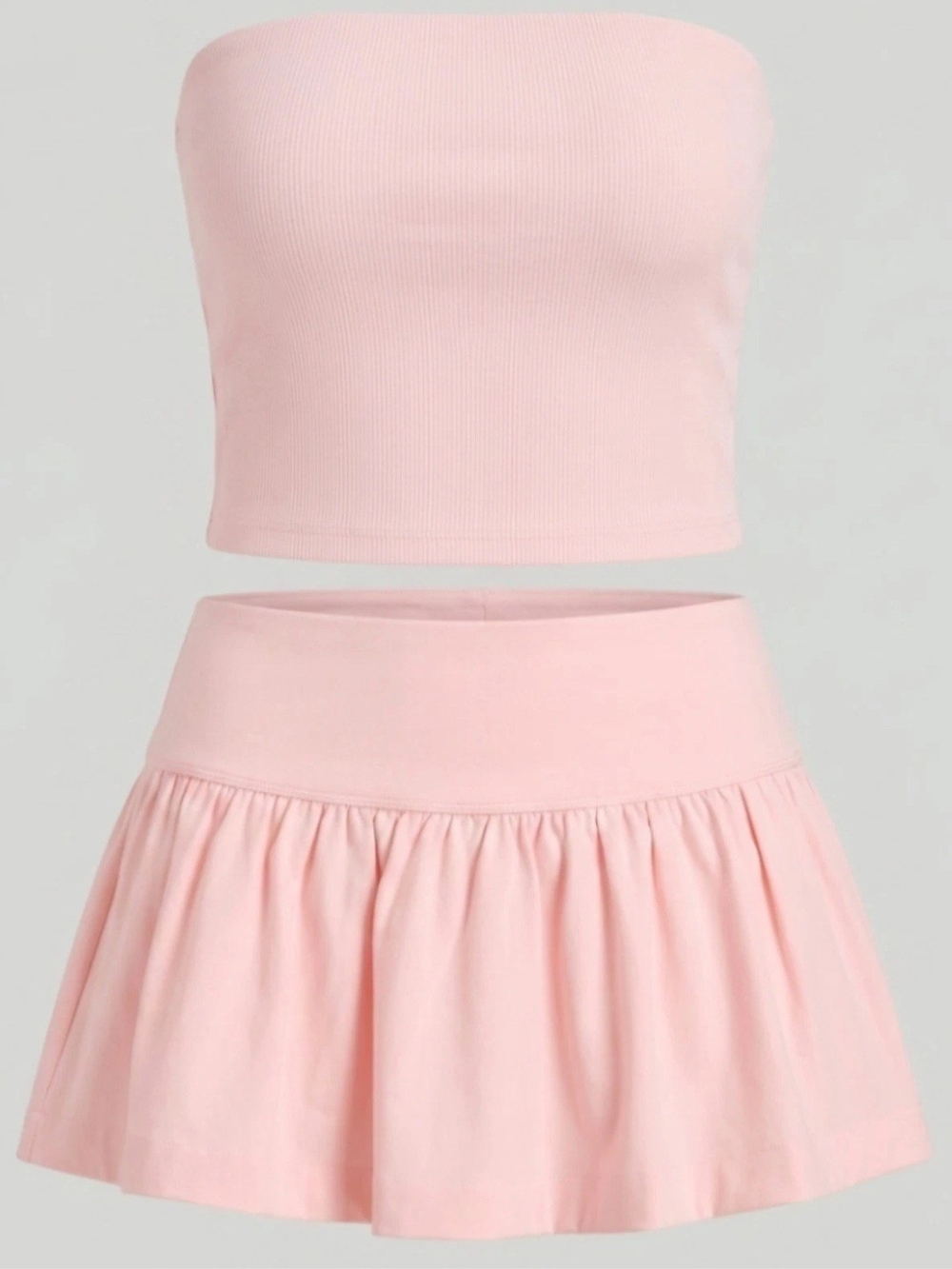 NWT American Eagle Pink Strapless Tube Top & Pleated Mini Skort 2pc Set Small